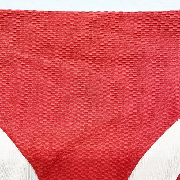 CHELSEA 28 Red Textured High Waisted Bikini Bottoms XS NWOT - Picture 3 of 7